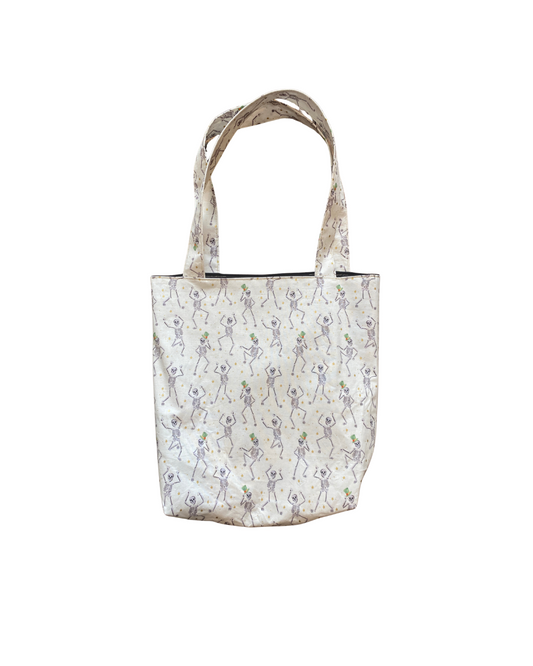Trick-or-Treat Tote- Skeleton, White
